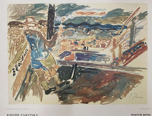 יוסף זריצקי בזמן ציור joseph zaritsky